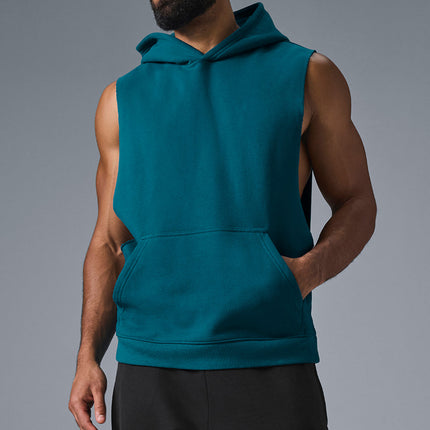 alo Men's Renown Sleeveless Hoodie - Oceanic Teal