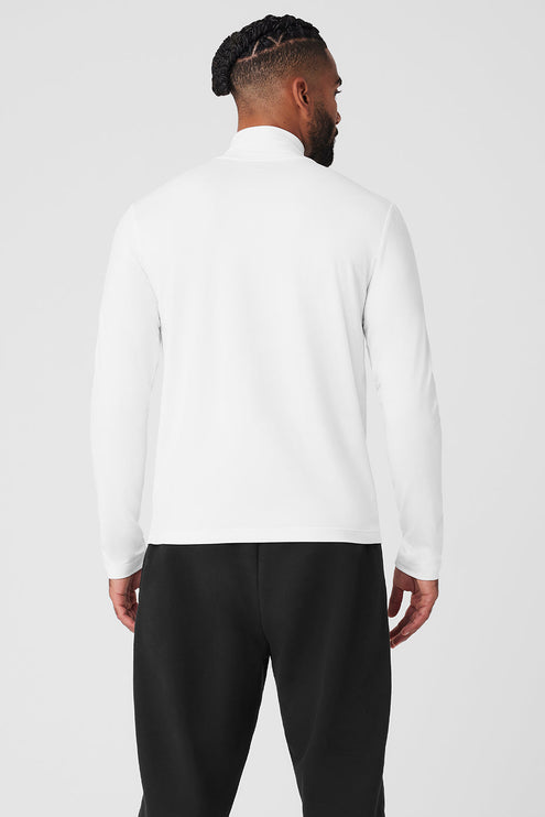 alo Men's Conquer Reform Mock Neck Long Sleeve - White