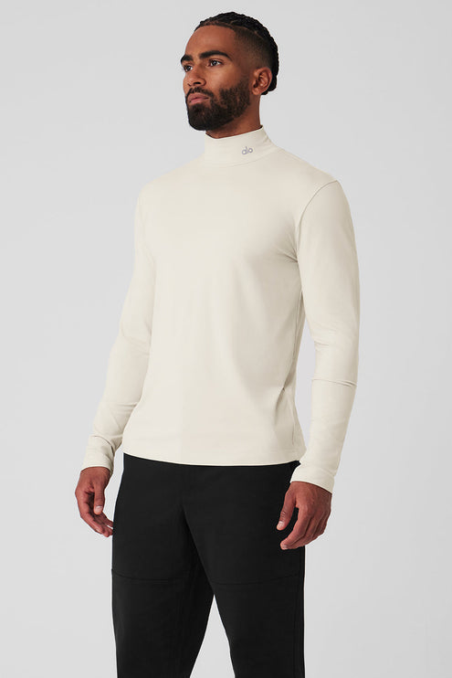 alo Men's Conquer Reform Mock Neck Long Sleeve - Bone