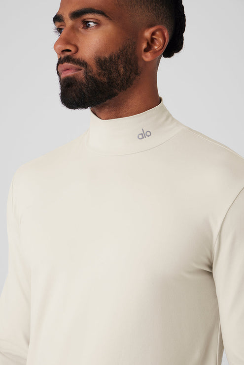 alo Men's Conquer Reform Mock Neck Long Sleeve - Bone