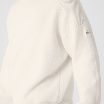 alo Men's Scholar Crew Neck Sweater - Ivory