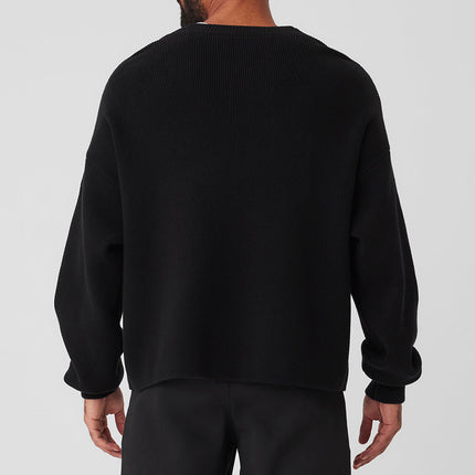 alo Men's Scholar Cardigan Sweater - Black