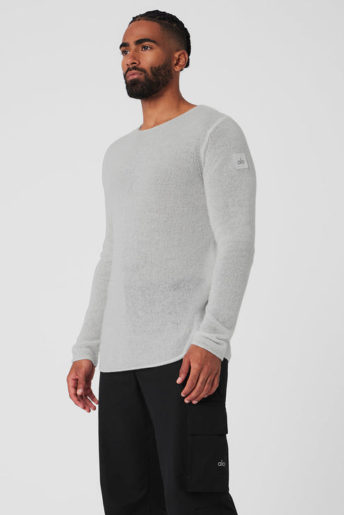 alo Men's Cashmere Reform Long Sleeve - Dove Grey Heather