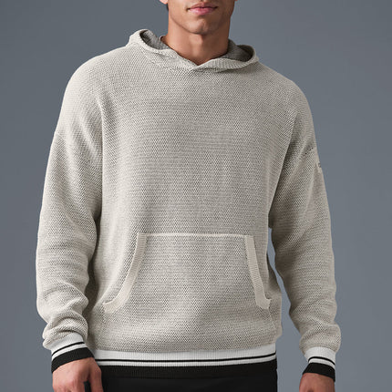 alo Men's Sports Club Sweater Knit Hoodie - Bone