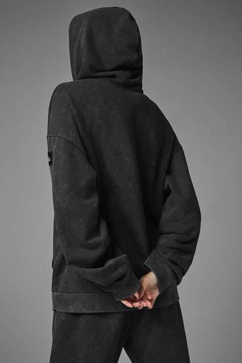 alo Women's Chill Vintage Wash Hoodie - Black Wash