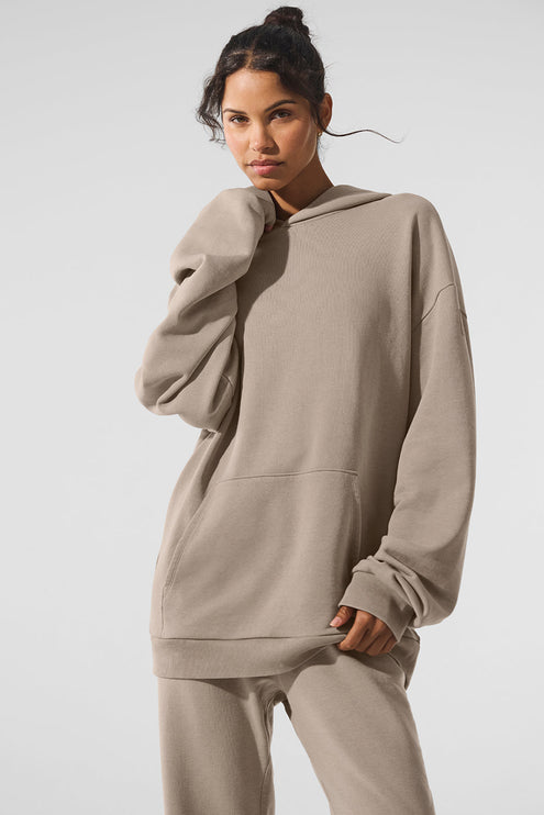 alo Women's Chill Vintage Wash Hoodie - Gravel Wash