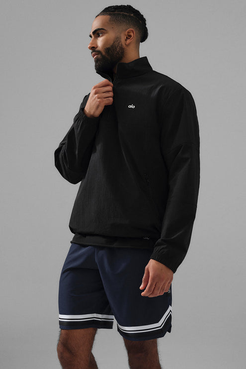 alo Men's Lightweight Takeaway Track Pullover - Black