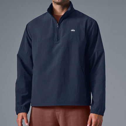 alo Men's Light Weight Takeaway Track Pullover - Navy