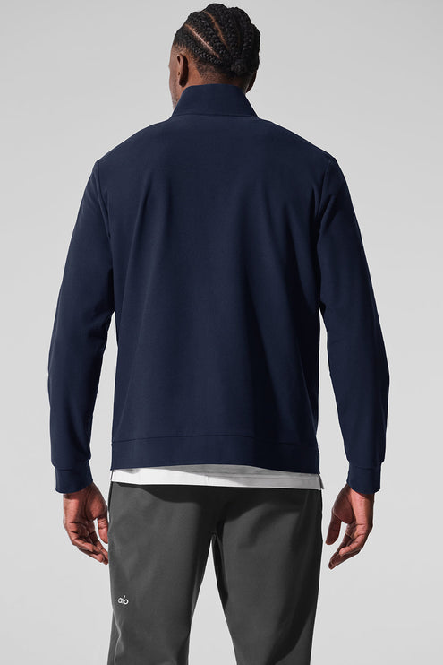 alo Men's Conquer Max Mock Neck Full Zip - Navy