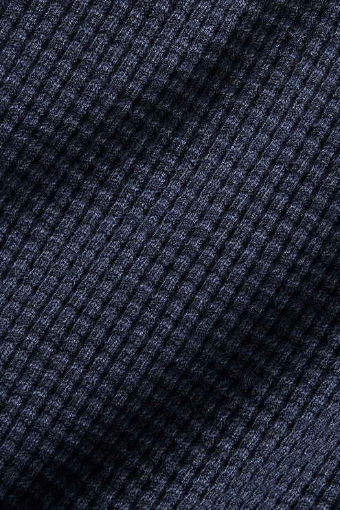 alo Men's Elevate Waffle Long Sleeve Crew - Navy