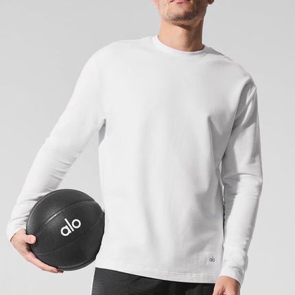 alo Men's Double Take Long Sleeve Crew - White
