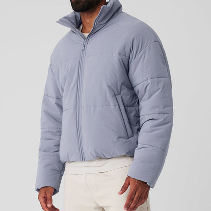 alo Men's Stretch Woven Street Puffer - Fog