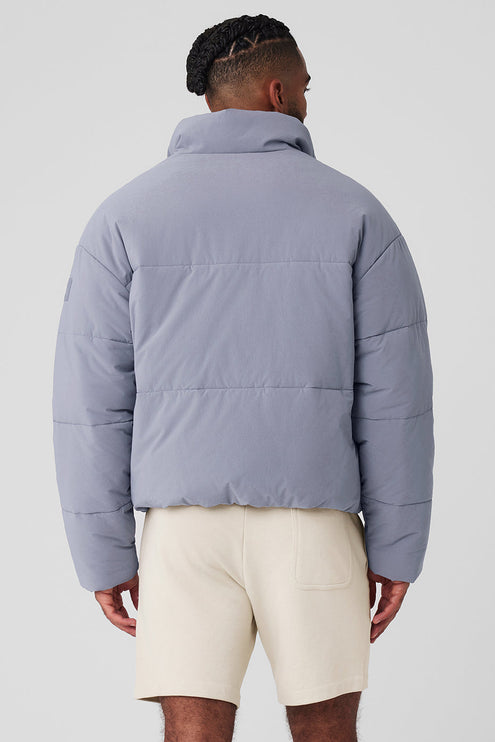 alo Men's Stretch Woven Street Puffer - Fog