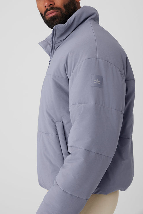 alo Men's Stretch Woven Street Puffer - Fog
