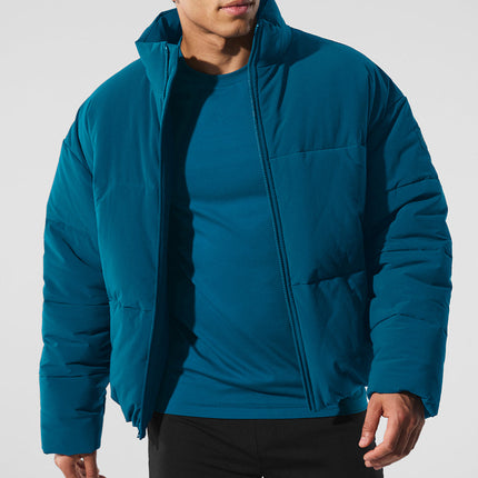 alo Men's Stretch Woven Street Puffer - Eclipse Blue