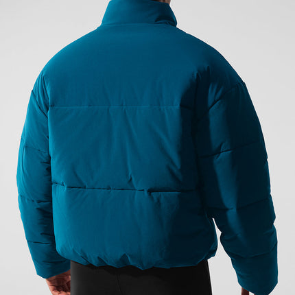 alo Men's Stretch Woven Street Puffer - Eclipse Blue