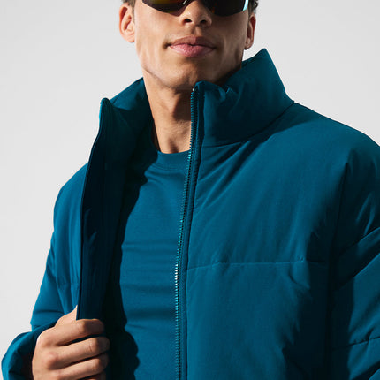 alo Men's Stretch Woven Street Puffer - Eclipse Blue
