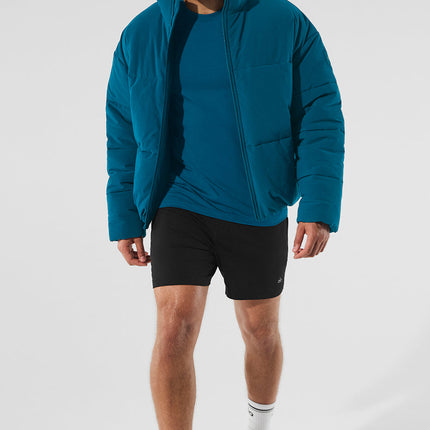 alo Men's Stretch Woven Street Puffer - Eclipse Blue