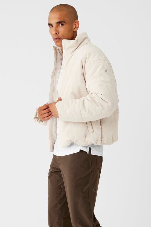 alo Men's Corduroy Stage Puffer - Bone