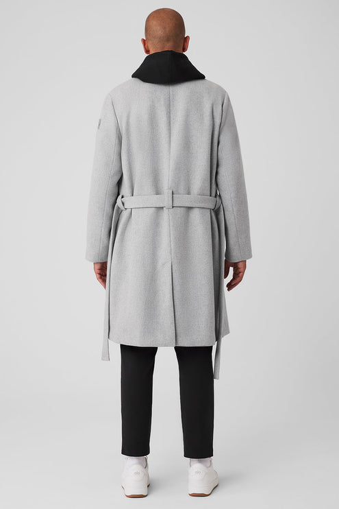 alo Men's Wool Gameday Overcoat - Athletic Heather Grey