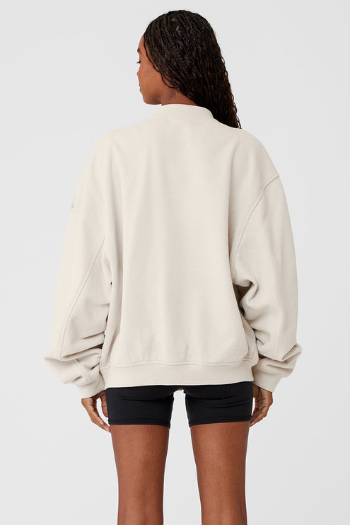 alo Women's Renown Varsity Jacket - Bone