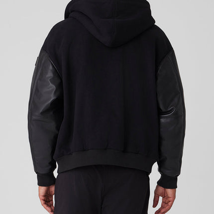 alo Men's Select Hooded Bomber Jacket - Black
