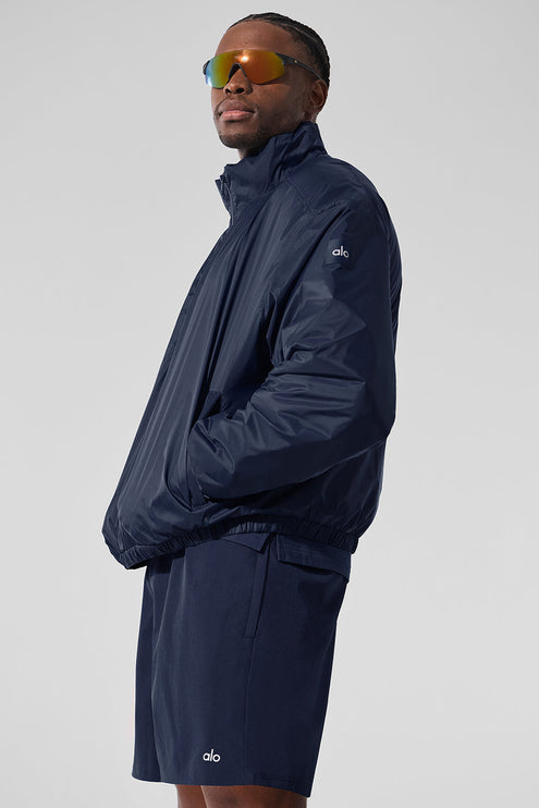alo Men's Latitude Light Weight 1/2 Zip Pullover Jacket - Navy