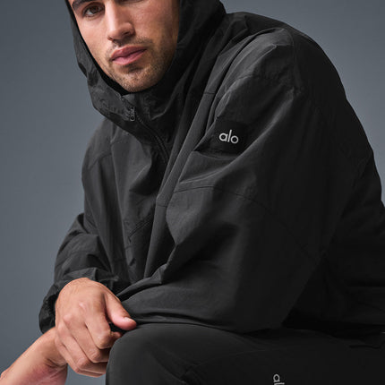 alo Men's Vantage Nylon Ripstop Track Jacket - Black