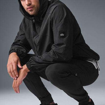 alo Men's Vantage Nylon Ripstop Track Jacket - Black