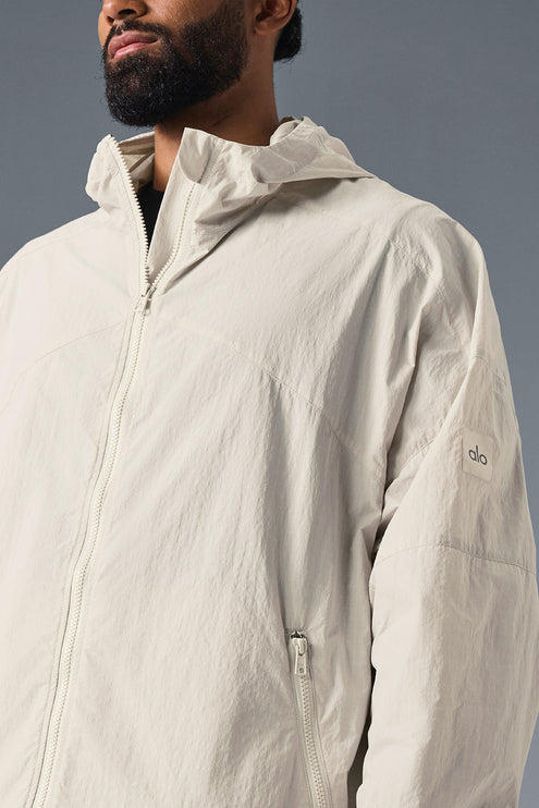 alo Men's Vantage Nylon Ripstop Track Jacket - Bone
