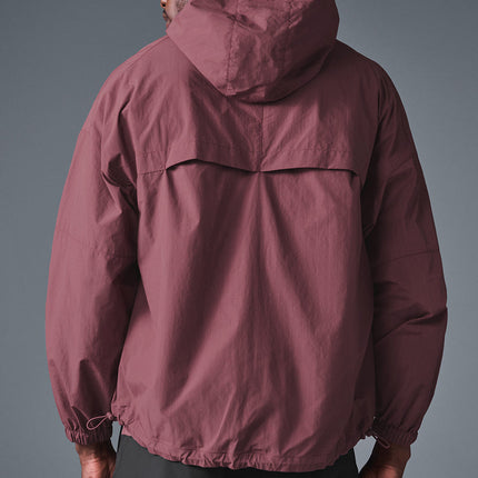 alo Men's Vantage Nylon Ripstop Track Jacket - Burgundy Truffle