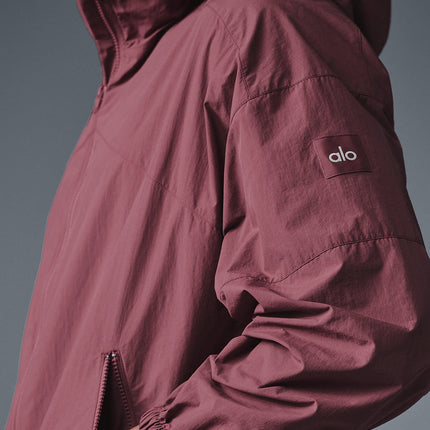 alo Men's Vantage Nylon Ripstop Track Jacket - Burgundy Truffle