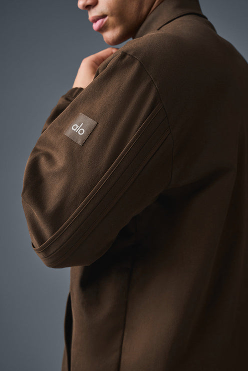 alo Men's Edition Sueded Jacket - Espresso