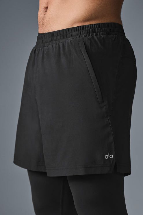 alo Men's 5" Revival 2-in-1 Pant - Black/Black