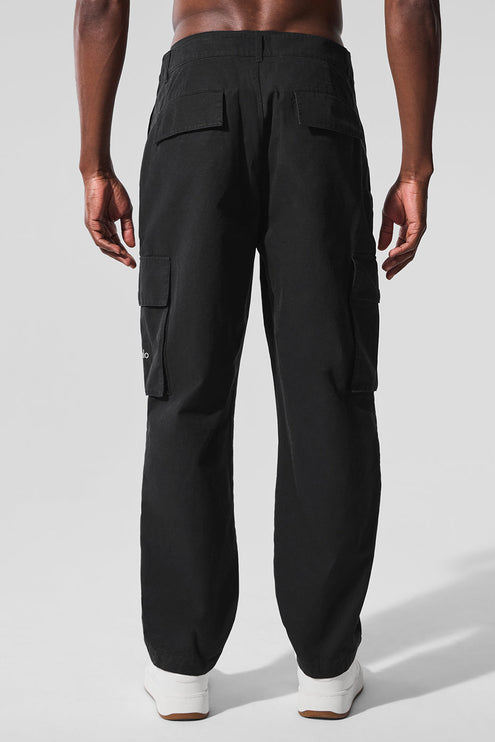 alo Men's Cargo Ripstop Trouser - Black