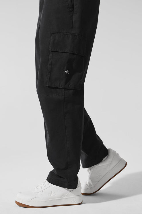 alo Men's Cargo Ripstop Trouser - Black