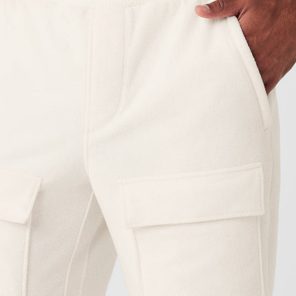 alo Men's Polar Fleece Ridge Cargo Pants - Ivory