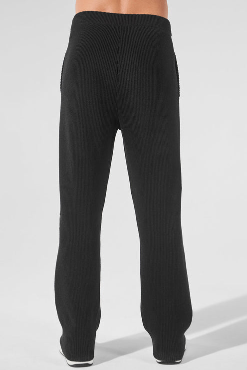 alo Men's Domain Rib Knit Sweatpant - Black