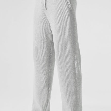 alo Men's Domain Rib Knit Sweatpant - Athletic Heather Grey
