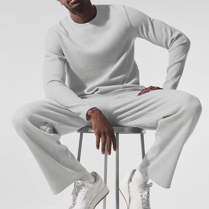 alo Men's Elevate Waffle Straight Leg Pant - Athletic Heather Grey