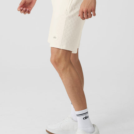 alo Men's Quilted Stadium Short - Ivory