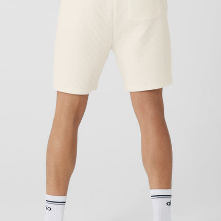 alo Men's Quilted Stadium Short - Ivory