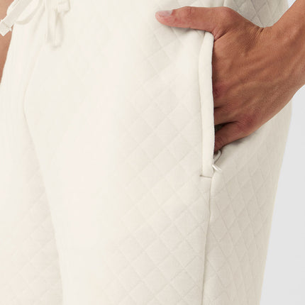 alo Men's Quilted Stadium Short - Ivory