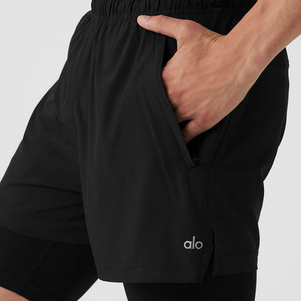 alo Men's 5" Revival 2-In-1 Short - Black/Black