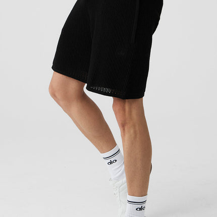 alo Men's Open-Knit Short - Black