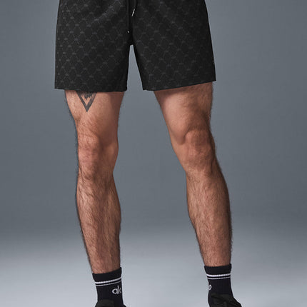 alo Men's 7'' Diamond Circuit Short - Black/Anthracite