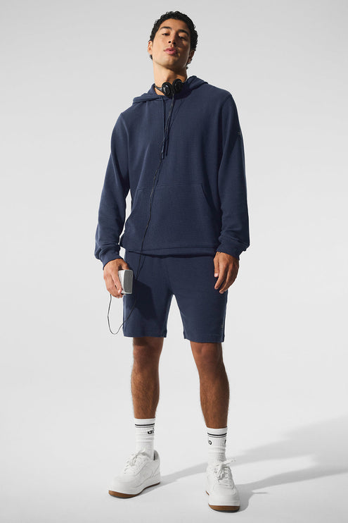 alo Men's 7" Micro Waffle Fast Break Short - Navy