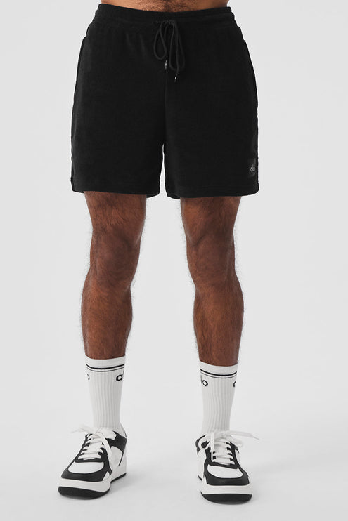 alo Men's 7" Coastal Terry Short - Black