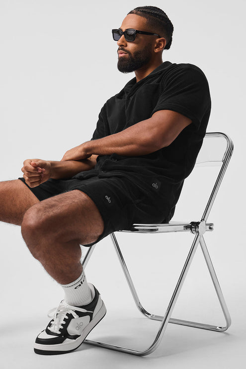 alo Men's 7" Coastal Terry Short - Black