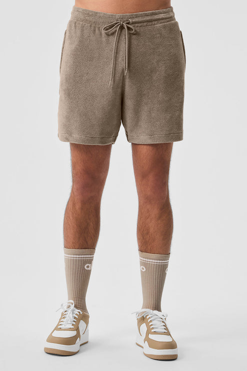 alo Men's 7" Coastal Terry Short - Gravel